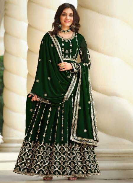Green Colour Senhora Moksa Fancy Latest Designer Georgette Anarkali Suit 2068
